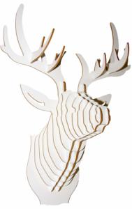 Hjort i hvid Vægdekoration
